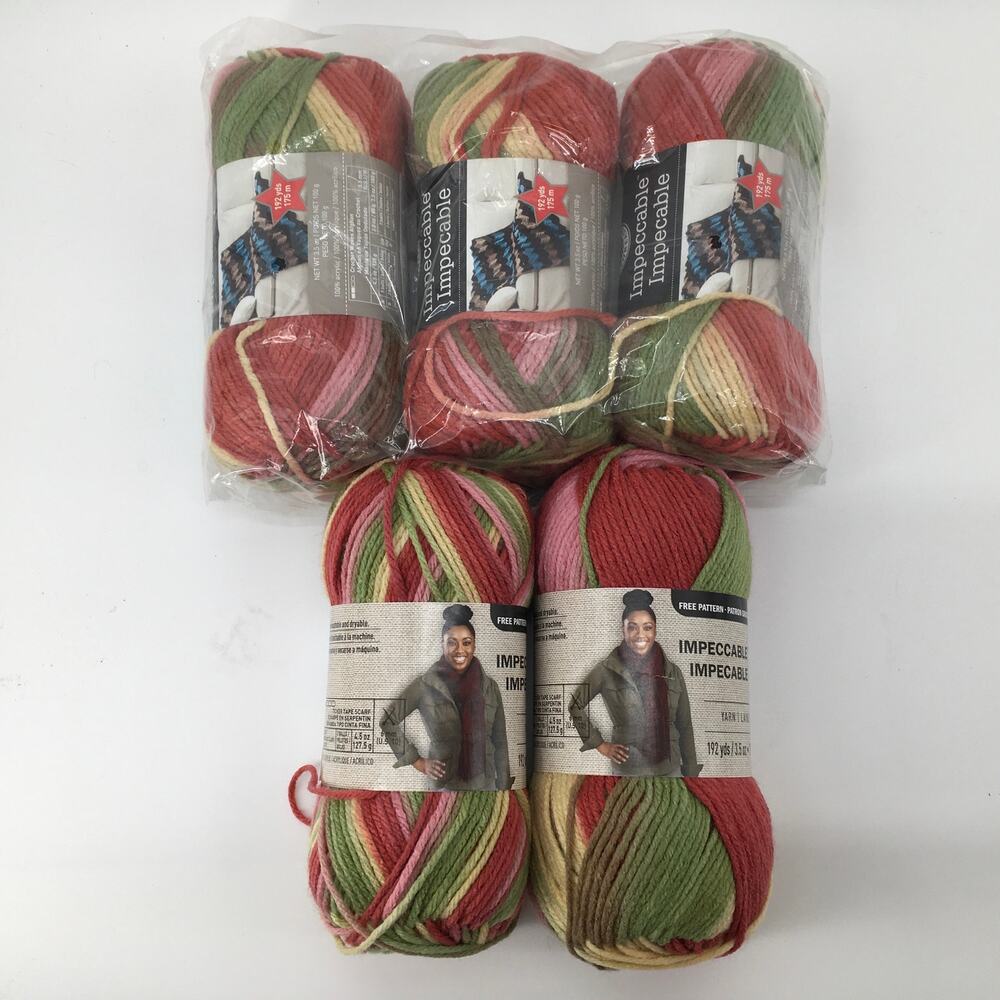 Loops & Thread Impeccable Yarn *Lot of 5* Summerset Pink Green Fairy Goblin